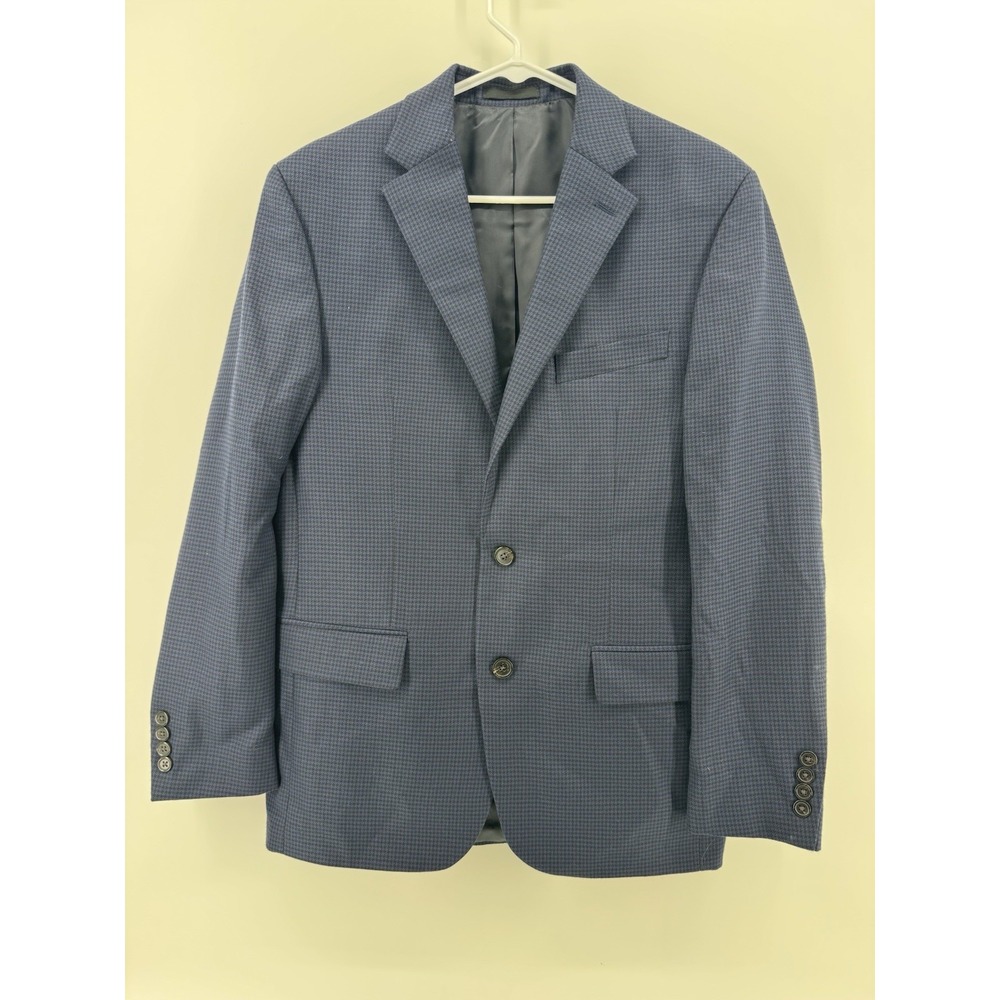 Lauren Ralph Lauren Herringbone Men 38R Blue Plaid 2 Button Blazer Preppy Work
